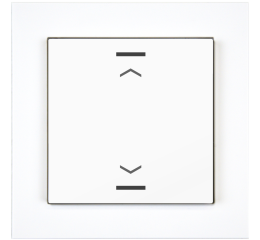 KNX 2tlačítko 55x55 mm, RGBW LED, potisk žaluzie, bílá