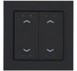 KNX 4tlačítko 55x55 mm, RGBW LED, potisk žaluzie, matná černá