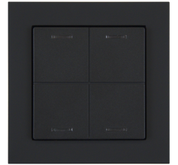 KNX 4tlačítko 55x55 mm, RGBW LED, matná černá