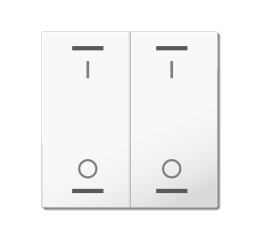 MDT hmatník pro KNX 2tlačítko 55, lesklá bílá, spínač