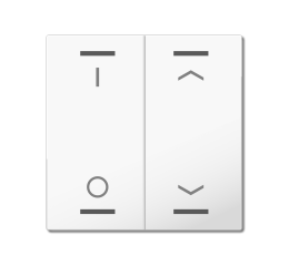 MDT hmatník pro KNX 2tlačítko 55, lesklá bílá, spínač a žaluzie