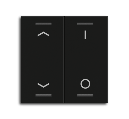 MDT hmatník pro KNX 2tlačítko 55, černá matná, žaluzie a spínač