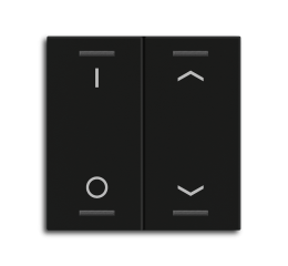 MDT hmatník pro KNX 2tlačítko 55, černá matná, spínač a žaluzie