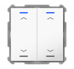 KNX 4tlačítko 63x63 mm, RGBW LED, potisk žaluzie, bílá
