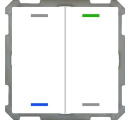 KNX 4tlačítko 63x63 mm, RGBW LED, bílá, měření teploty