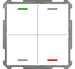 KNX 4tlačítko 63x63 mm, RGBW LED, bílá, měření teploty