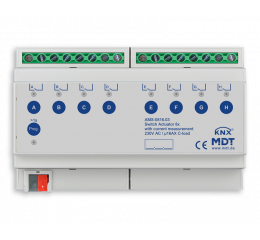 Spínací aktor AMS 8násobný, 8M, 16A, 230VAC, standard, 140μF, měření