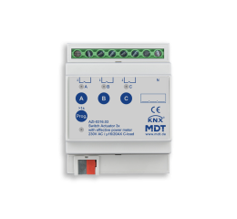 Spínací aktor AZI 3násobný, 4M, 16/20A, 230VAC, 200µF, měření spotřeby