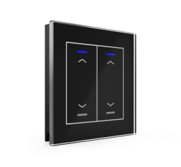 Skleněné KNX 4tlačítko, RGBW LED, potisk žaluzie, černá