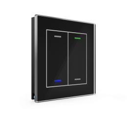 Skleněné KNX 4tlačítko, RGBW LED, černá, měření teploty