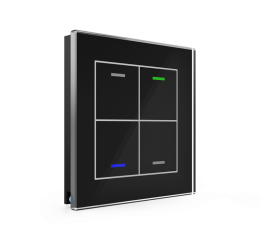Skleněné KNX 4tlačítko, RGBW LED, černá, měření teploty