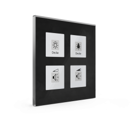 Skleněné KNX 4tlačítko Plus, černá, teplotní čidlo