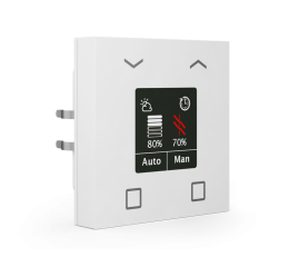 KNX 4tlačítko 55x55 mm s displejem a ovládáním žaluzií, bílá