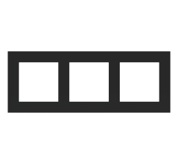 Deep trojnásobný fenix rámeček, otvory 55x55 mm, provedení Nero Ingo