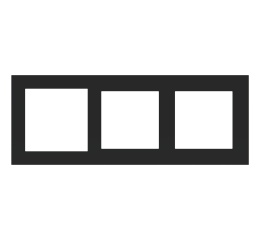 Rectangular 3-fold plate Deep (60x60 | 55x55 | 55x55 mm window) - Fenix NTM | Black