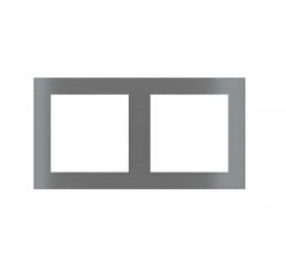 2násobná kovová deska, otvory 55x55 mm, provedení Titanium (GBS)
