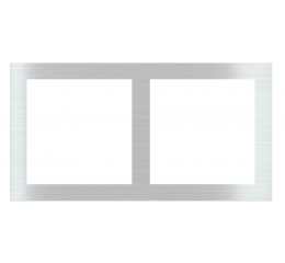 2násobná kovová deska, otvory 60x60 mm, provedení Aluminum (GBQ)