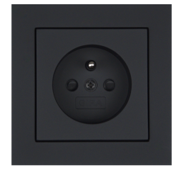 Zásuvka 230 V, 55x55 mm, matná černá