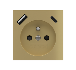 Krytka pro zásuvku s USB, české provedení, lakováno v barvě Brass (GBB)