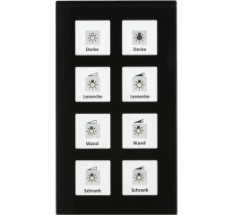 KNX RF+ skleněné 8tlačítko Plus vč. aktoru, černé