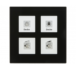 KNX RF+ skleněné 4tlačítko vč. aktoru, černé