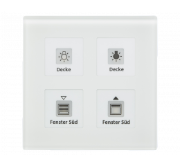 KNX RF+ skleněné 4tlačítko vč. aktoru, bílé