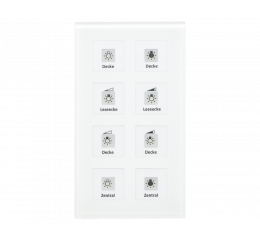 KNX RF+ skleněné 8tlačítko Plus vč. aktoru, bílé