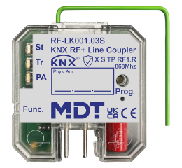 KNX RF+ liniová spojka, zapuštěné provedení, Secure