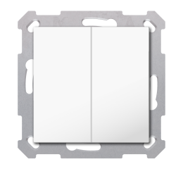 KNX RF+ ovladač 4tlačítka, řada Light 55, měření teploty, KNX Secure, lesklá bílá