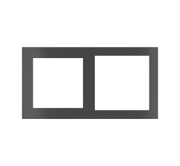 2násobná kovová deska, otvory 55x55 + 60x60 mm, provedení Carbon (GBU)