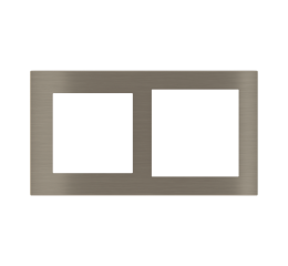 Deep dvojitý kovový rámeček, otvory 55x55 + 60x60 mm, provedení Nickel (GBR)