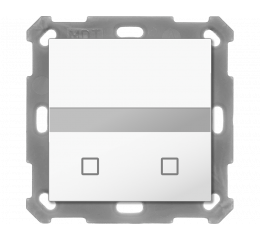 Pohybové čidlo 55x55 mm, 2 tlačítka, měření teploty, lesklá bílá