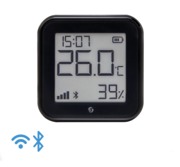 Shelly Gen3 H&T, bateriový snímač teploty a vlhkosti s displejem, WiFi, černý