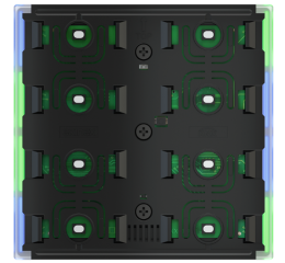 Vypínač řady FF, měření teploty, indikační LED modrá/zelená, verze NF