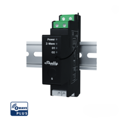 Shelly Wave Pro Shutter, žaluziový modul 2x 16A, DIN, měření spotřeby, Z-Wave