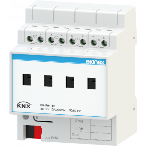 Spínací aktor 4násobný, 4M, 10A, 230VAC
