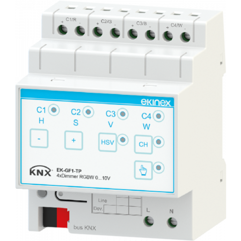KNX stmívací modul 0–10 V, 4kanálový