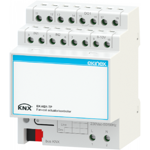 Modul pro řízení fancoilu – on/off hlavice a 0–10 V ventilátor