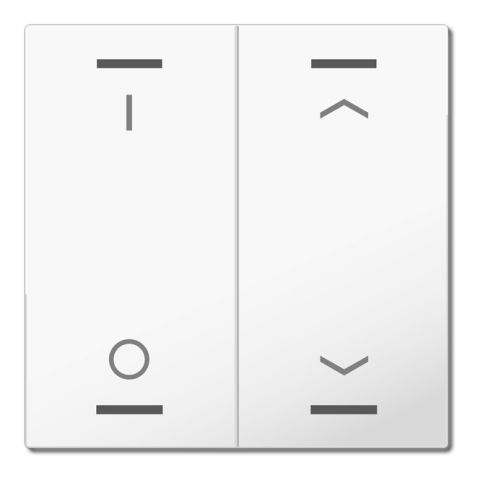 MDT hmatník pro KNX 2tlačítko 63, studiová lesklá bílá, spínač a žaluzie