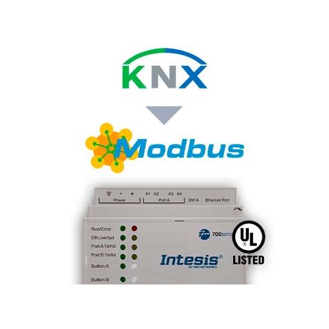 KNX TP to Modbus TCP & RTU Server Gateway - 3000 points