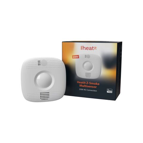 Heatit Z-Smoke, detektor kouře, pohybu a teploty, 230 V, bílý