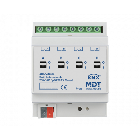 Spínací aktor AKI 4násobný, 4M, 16/20A, 230VAC, industrie, 200μF