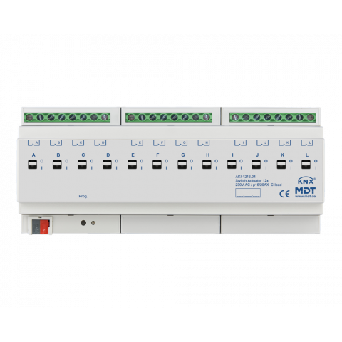 Spínací aktor AKI 12násobný, 12M, 16/20A, 230VAC, industrie, 200μF