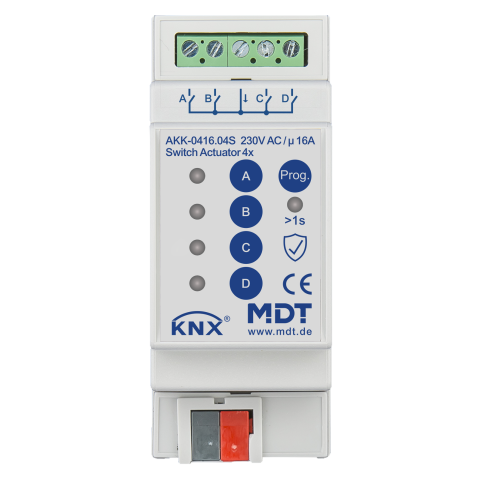KNX spínací aktor 4násobný, řada AKK, 2M, 16A, 230 V, 70µ, Secure