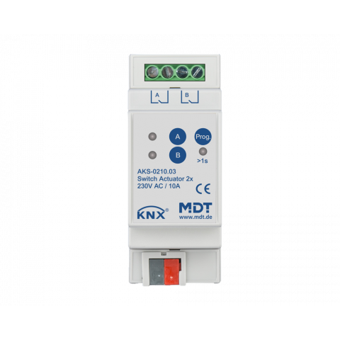 Spínací aktor AKS 2násobný, 2M, 10A, 230VAC, standard, 140μF