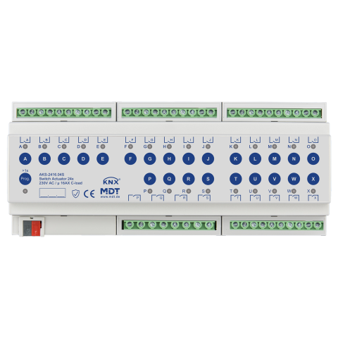 KNX spínací aktor 24násobný, řada AKS, 12M, 16A, 230 V, 140μF, Secure