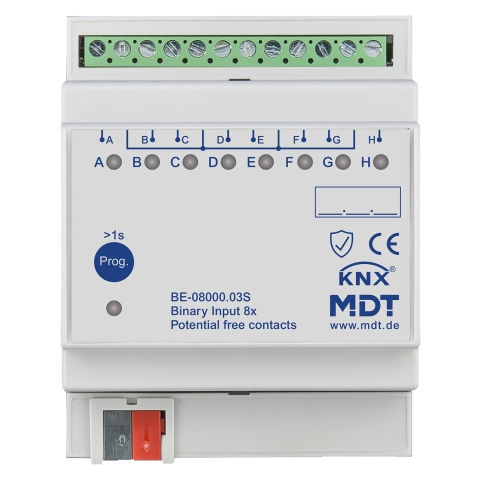 KNX binární vstupy 8násobné, 4M, bezpotenciálové, Secure