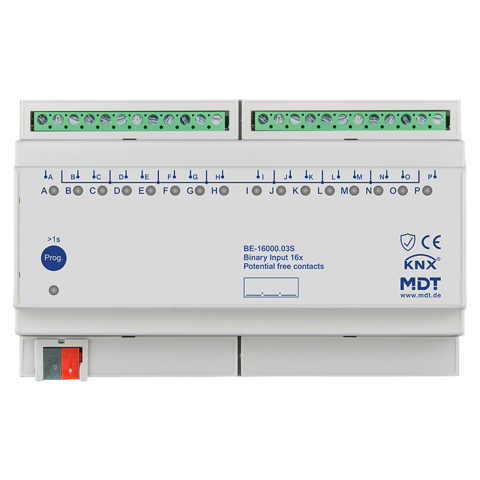 KNX binární vstupy 16násobné, 8M, bezpotenciálové, Secure