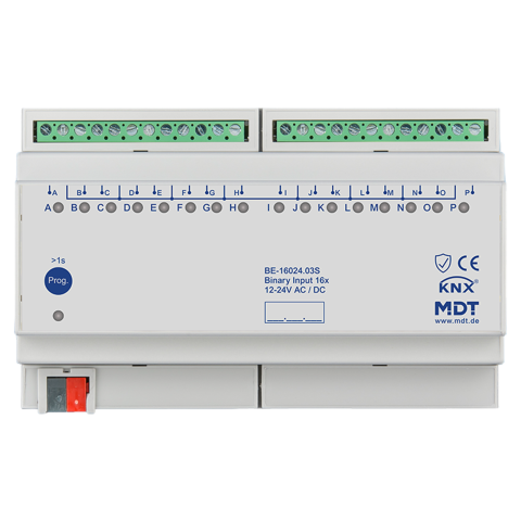 KNX binární vstupy 16násobné, 8M, vstupy 24 VAC/DC, Secure