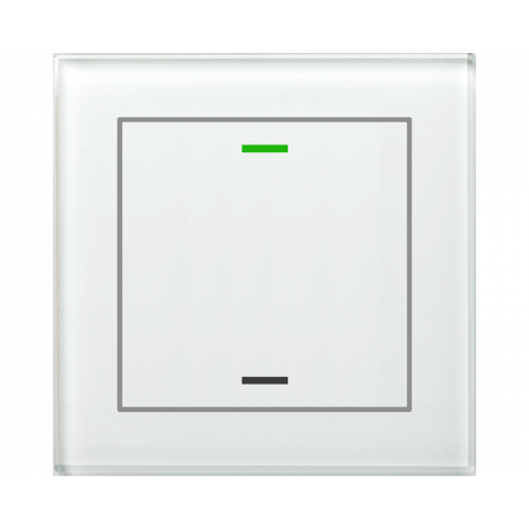 Skleněné KNX 2tlačítko, RGBW LED, bílá, měření teploty